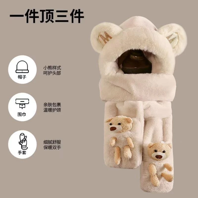 冬季东北哈尔滨漠河旅游零下40度防寒围巾帽子一体儿童骑行车防风