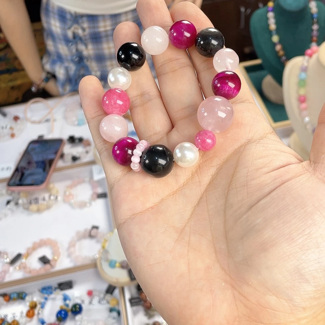 水晶手链银S925镀金镶嵌