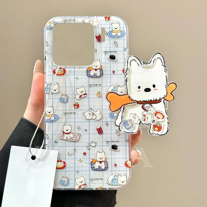 骨头小狗适用苹果16pro手机壳全包opporeno14高级oppofindx8s可爱