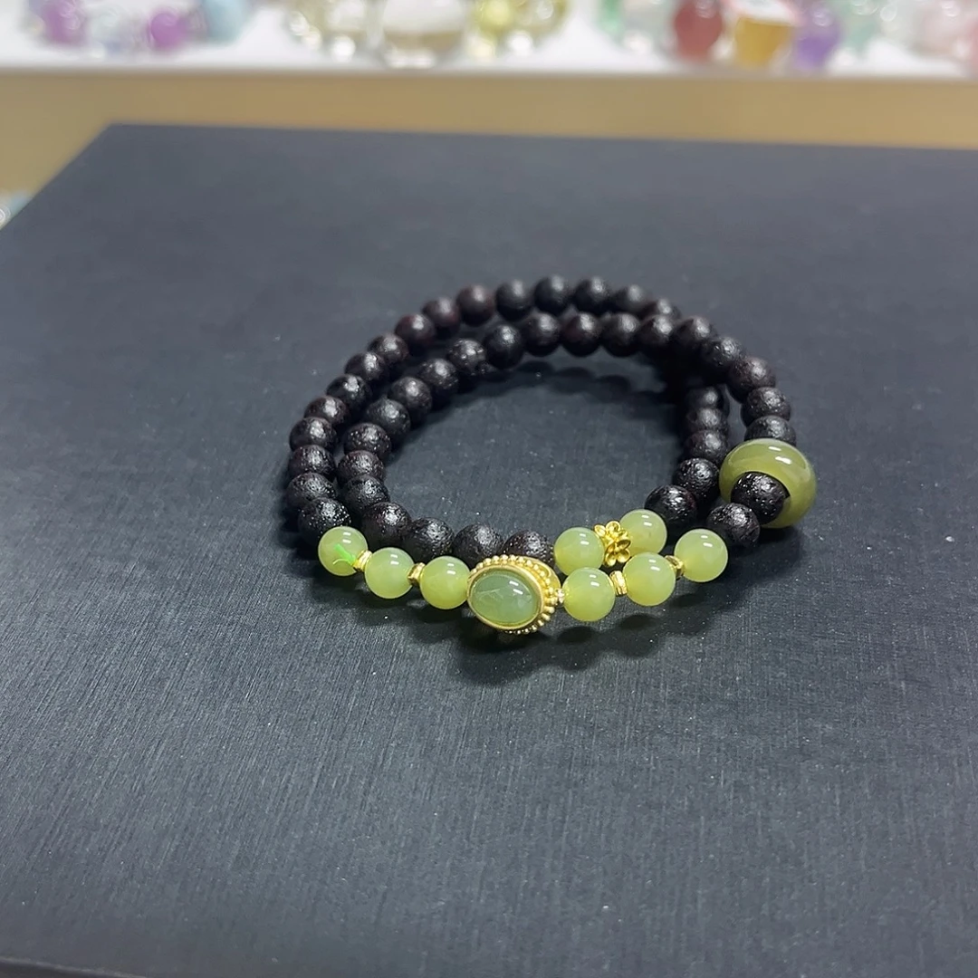 未镶嵌水晶手链沉香双圈手串