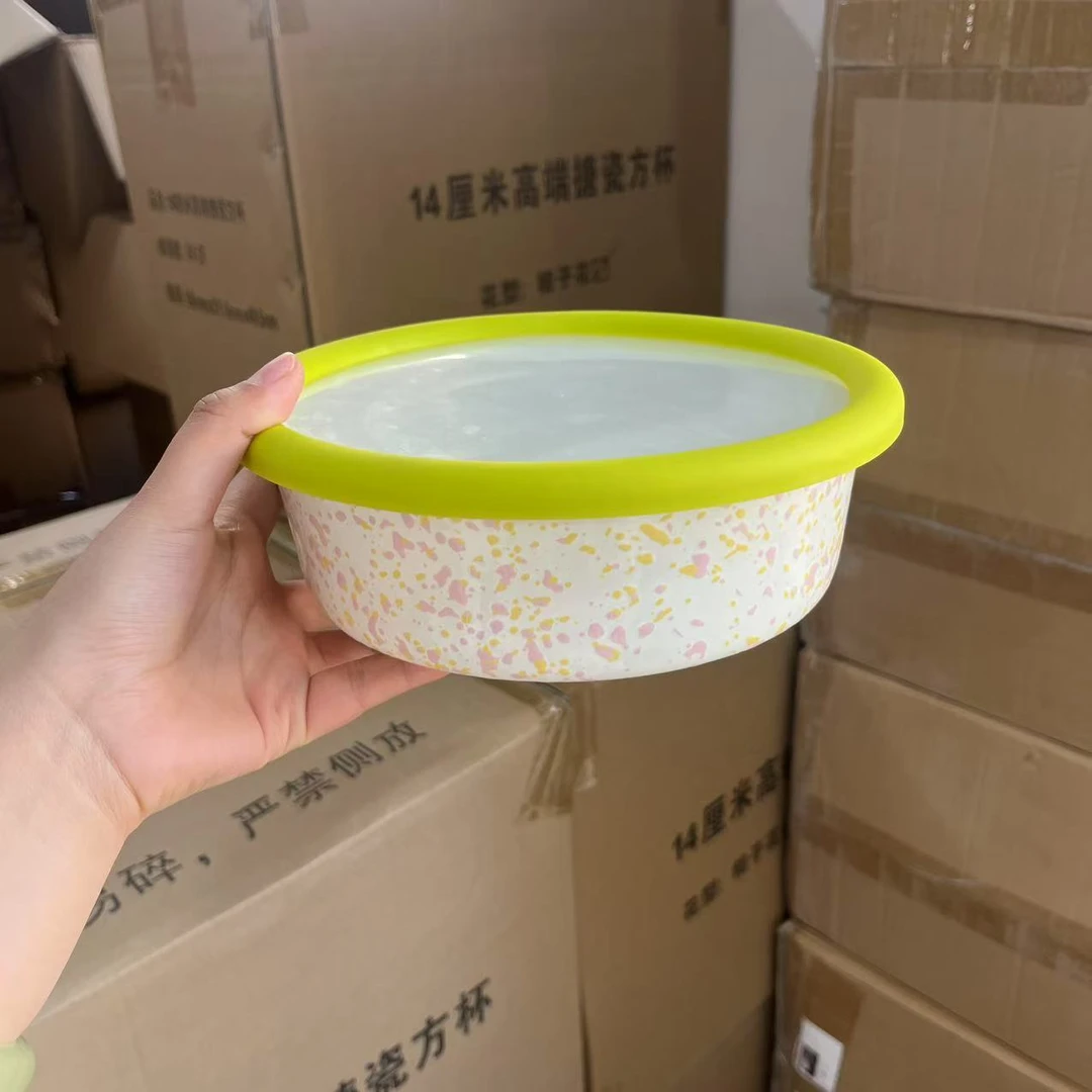 【设计师款】20CM芝士盘 珐琅搪瓷泼墨系列 烤盘 水果盘 芝士盘