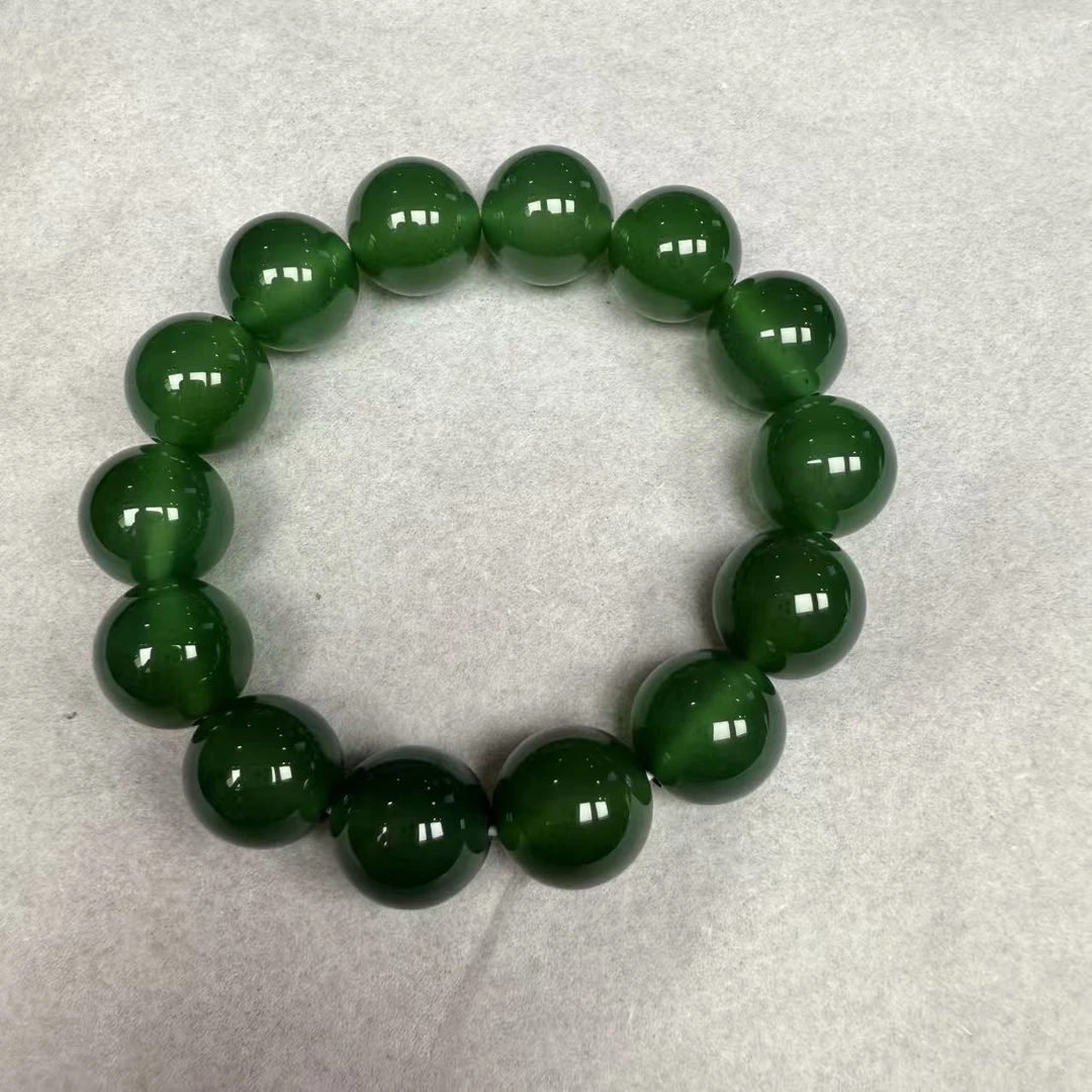 W36-天然  高端  大气   -时尚  绿玉髓 手串-多样性发其一