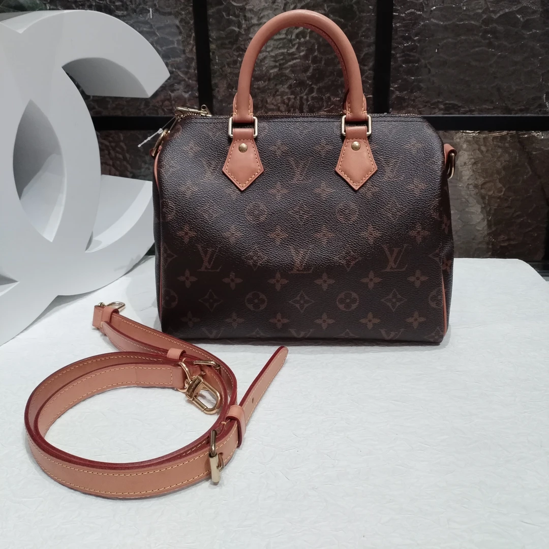 95新 LouisVuitton/路易威登 LV老花speedy25斜挎包25030149-02