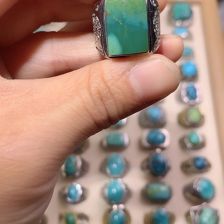 绿松石银S925镶嵌挂件