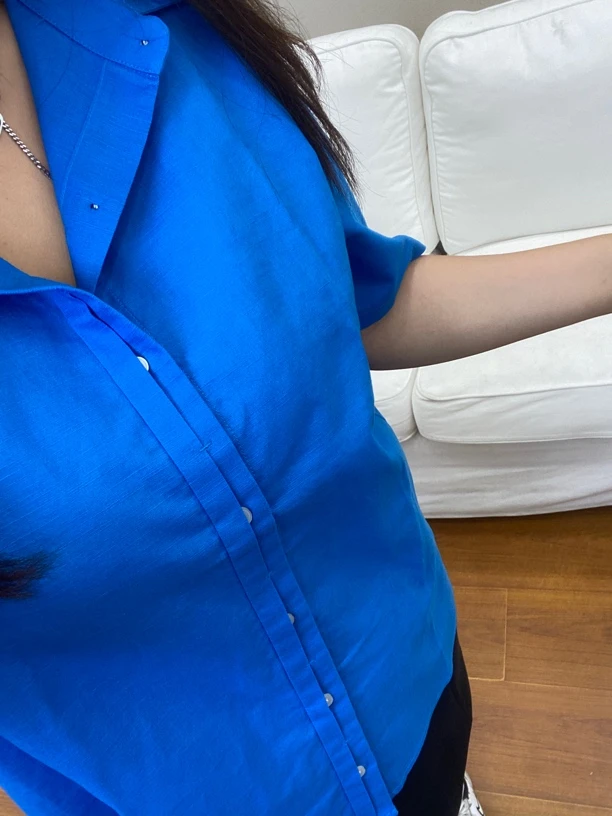 亚麻衬衫女纯色显瘦