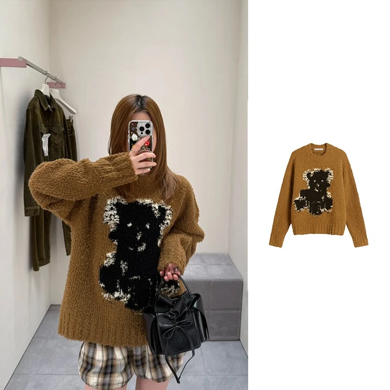 未使用 Acne studio 棕色小熊毛衣 A60601-CVI