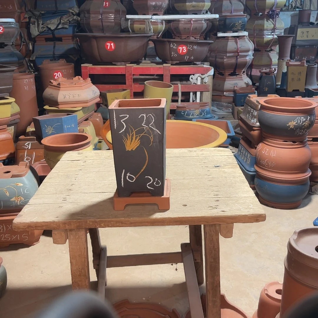 紫砂花盆高四方盆一个