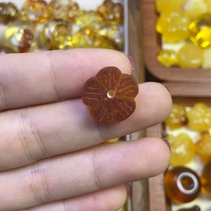 吊坠橄榄核原皮花花