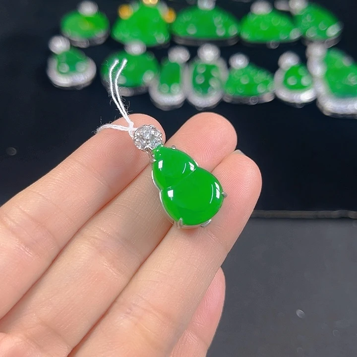 翡翠银S925镶嵌吊坠(不含链)