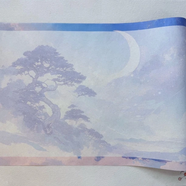 勤文堂宣纸微瑕【云松星海·楮皮长卷】1卷 （34*1000cm）