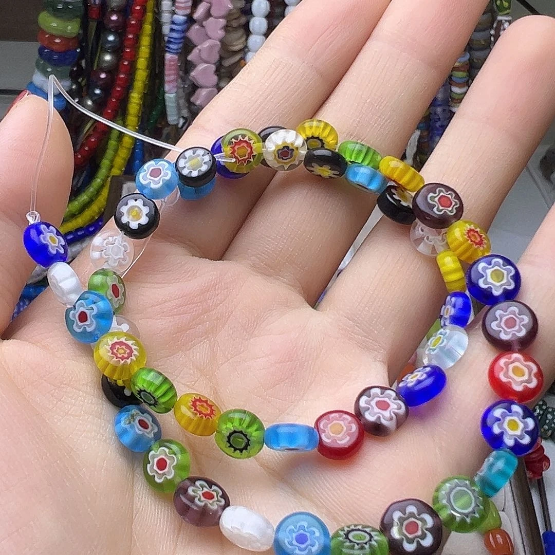 颈饰玻璃尼泊尔小花片片一条8元