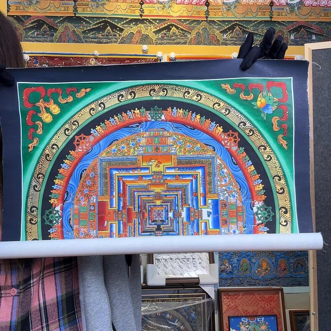 卷轴画纯手绘唐卡坛城50厘米左右