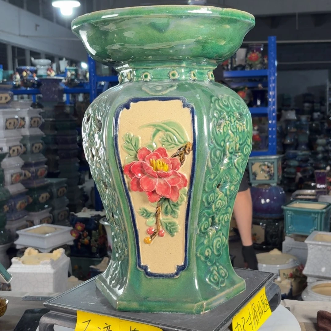 一风堂石湾花盆 面宽30高45修胚痕迹泥子微瑕