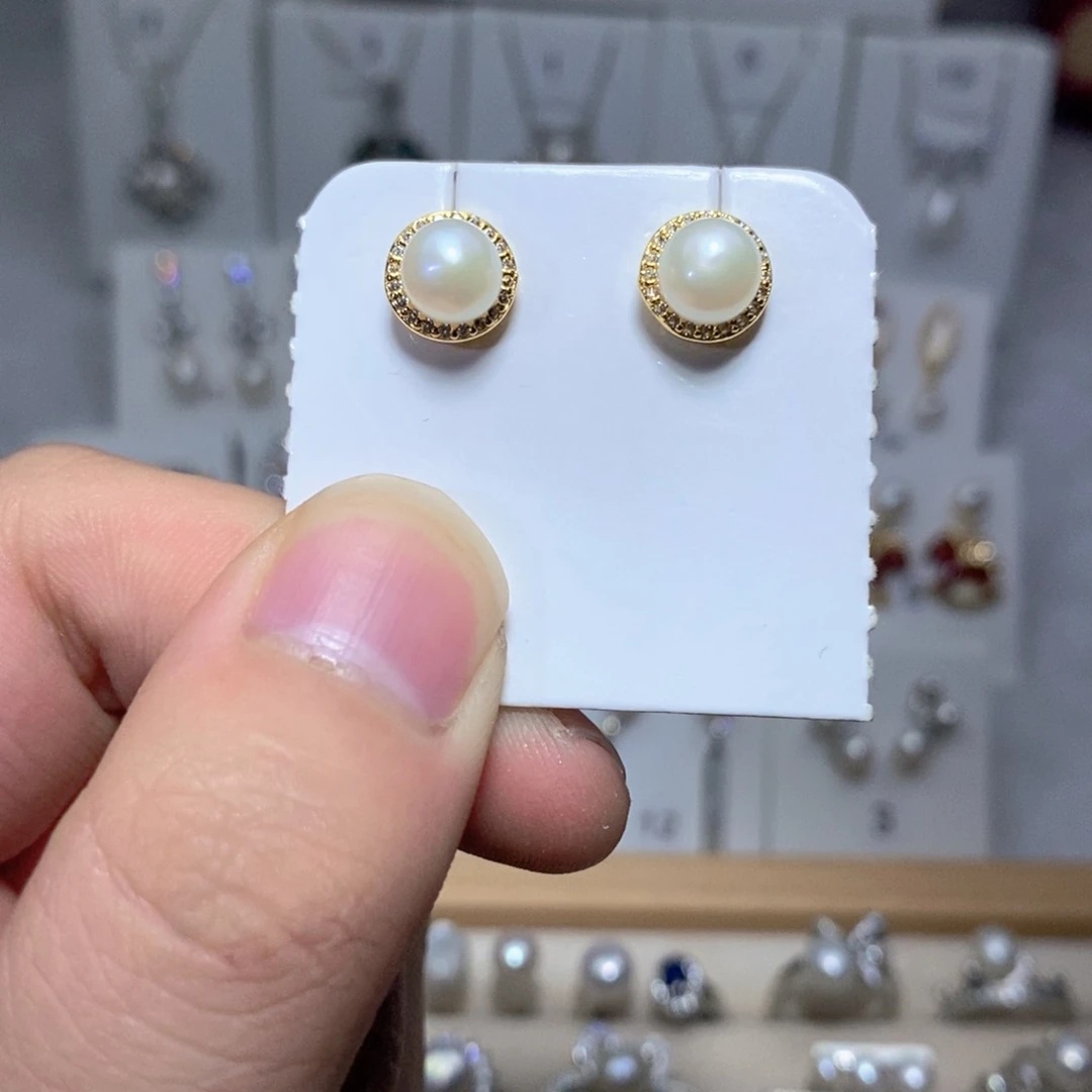 耳饰淡水珍珠银S925镶嵌
