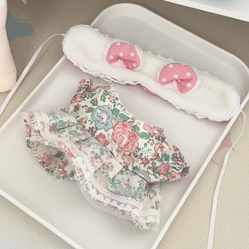 熊仔衣橱碎花裙20cm可爱无属性娃衣棉花娃娃女生学生平价套装