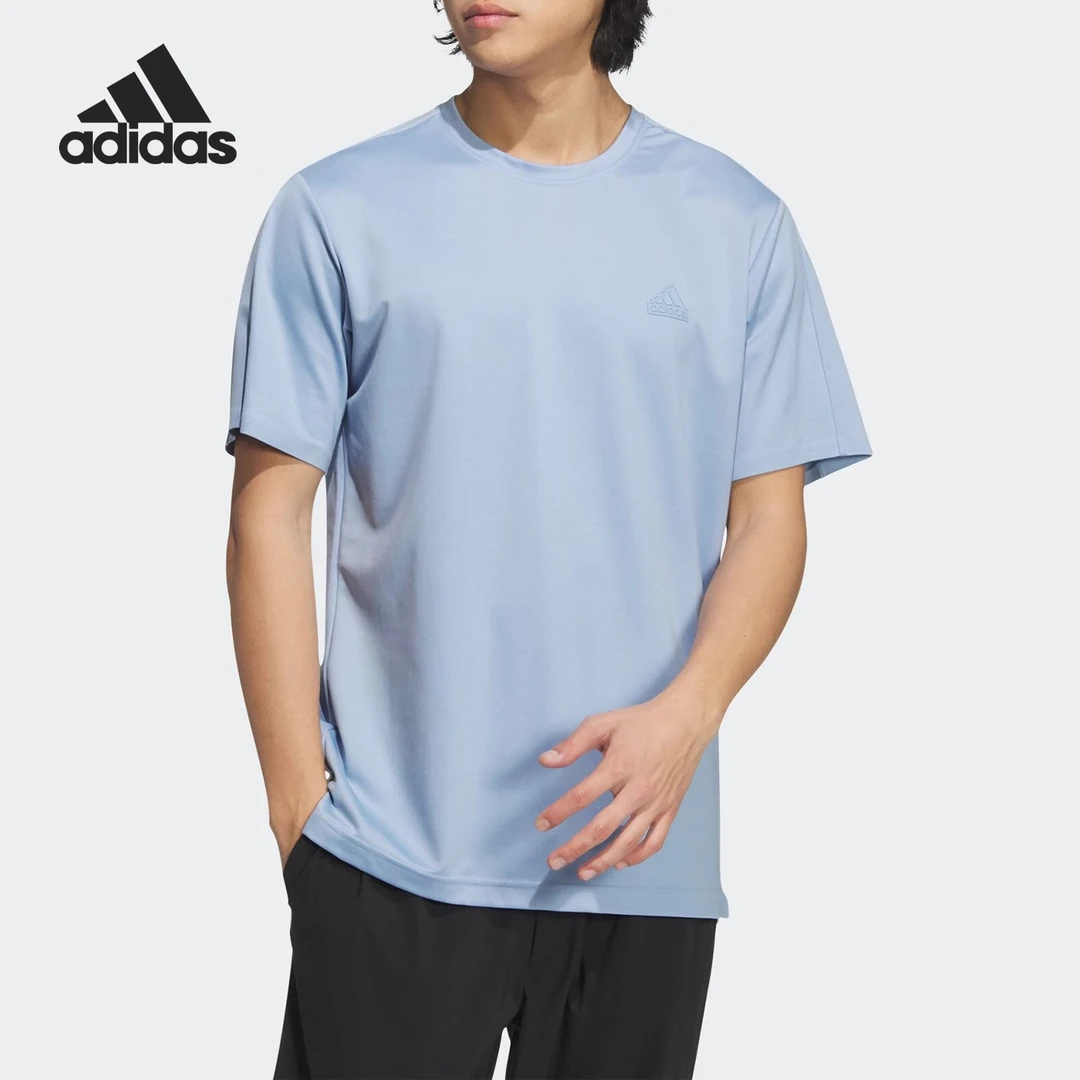 Adidas/阿迪达斯~休闲简约凉感上衣圆领短袖速干T恤男 JD5224