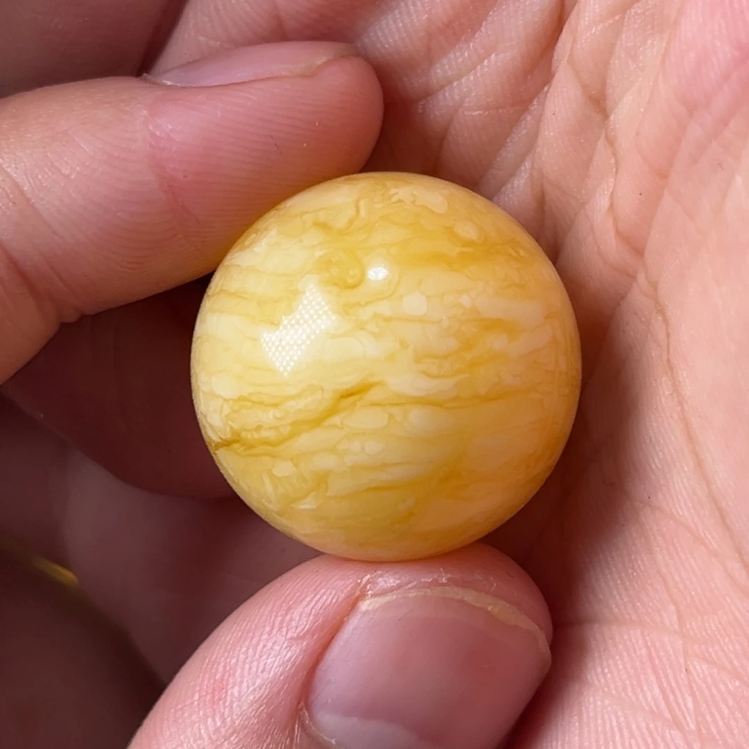 未镶嵌琥珀裸石蜜蜡焦皮料虎皮纹23.8毫米