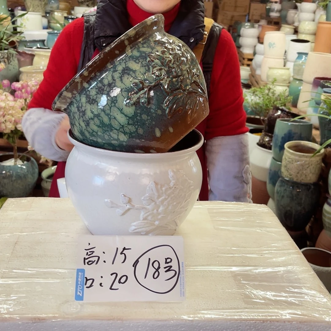 紫砂花盆高度15口径20