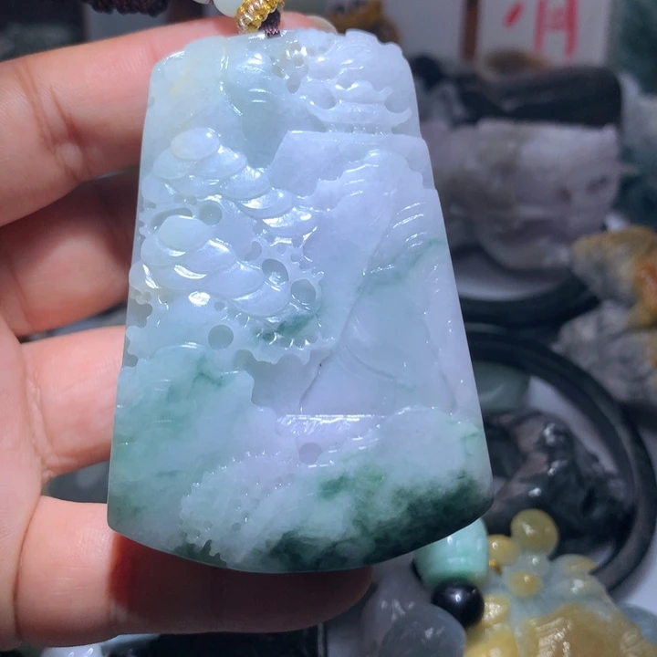 翡翠未镶嵌颈饰保真天然A货翡翠