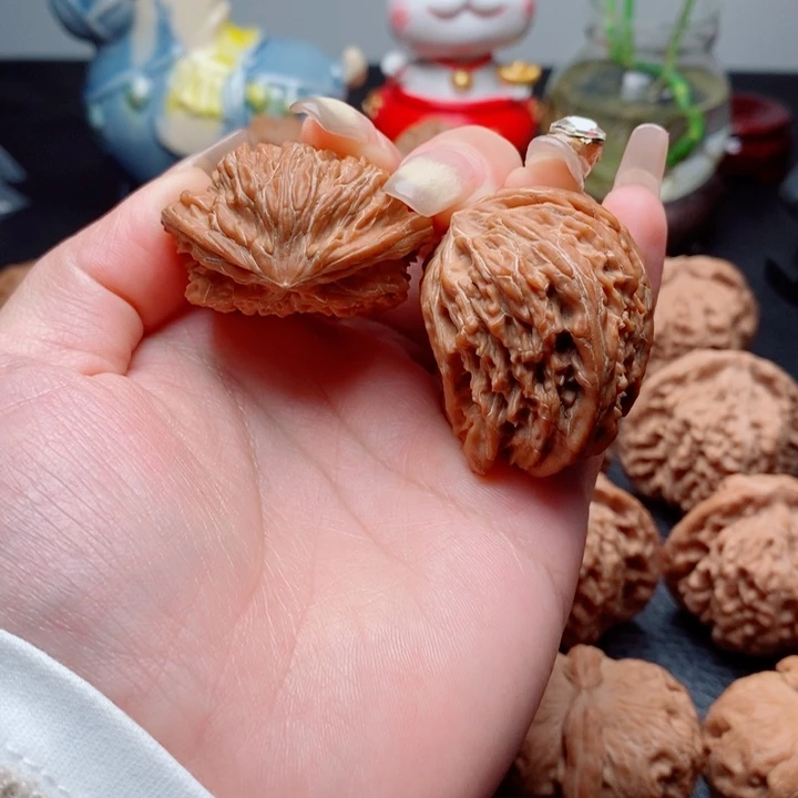 文玩核桃把件磨盘半壁