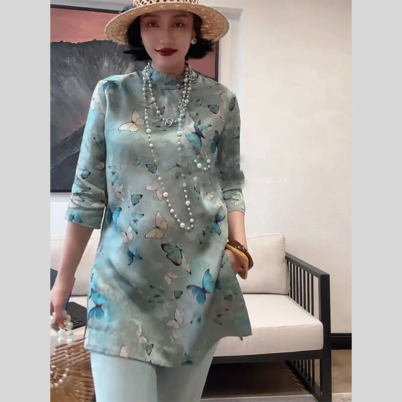 新中式复古中国风年轻款盘扣改良唐装独特女2025中长款上衣小衫