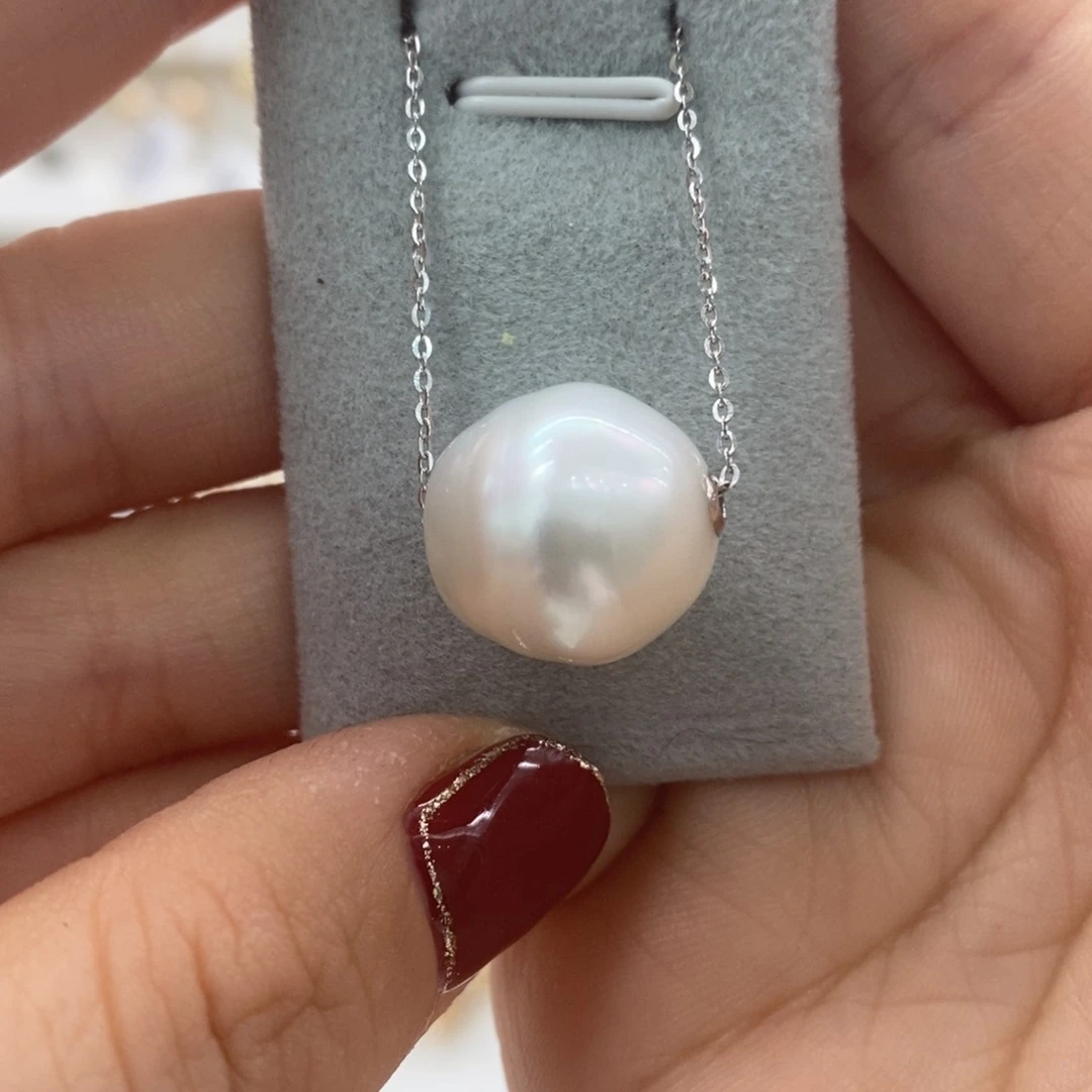 海水珍珠颈饰18K金镶嵌15-16m m