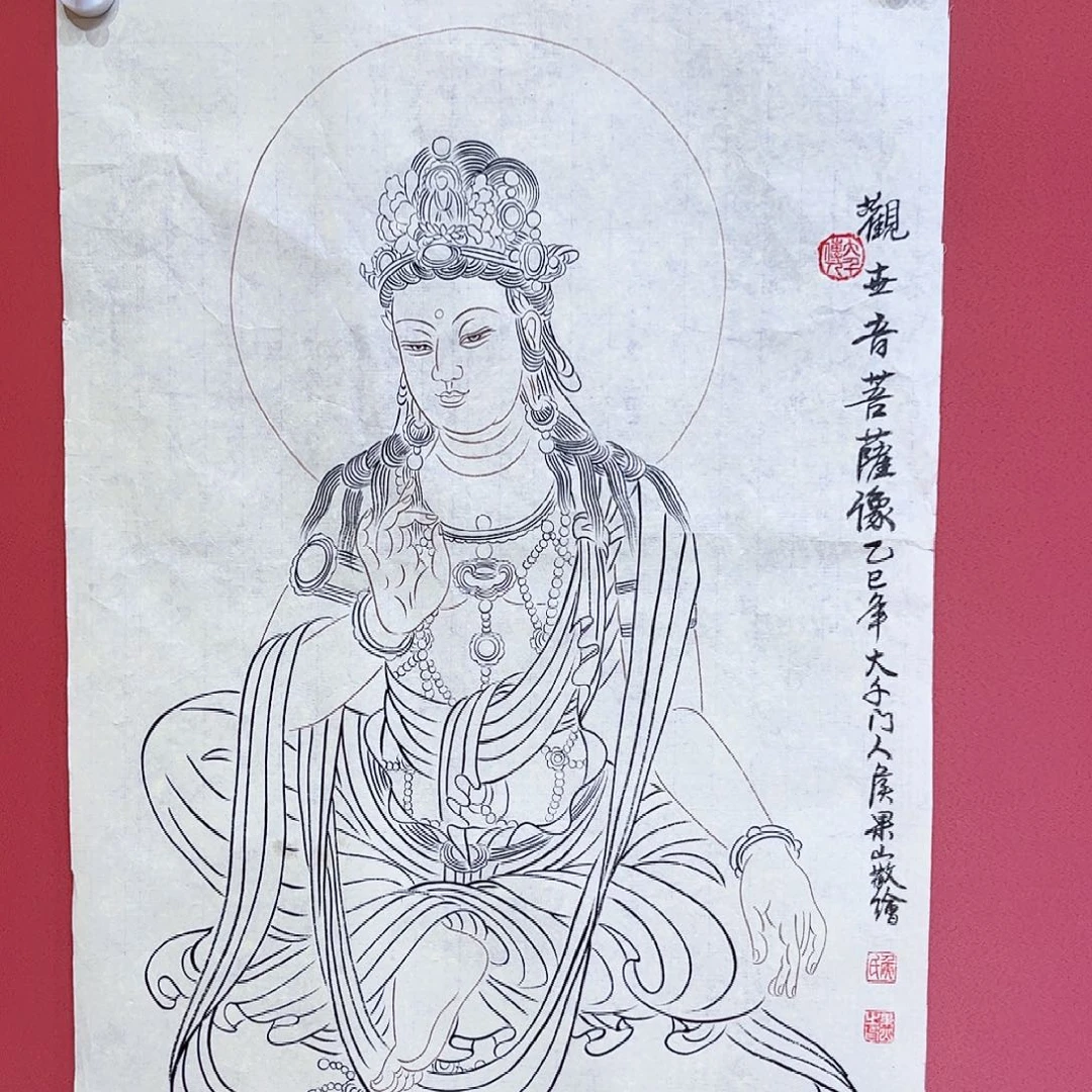 国画侯果山老师亲笔手绘作品朵