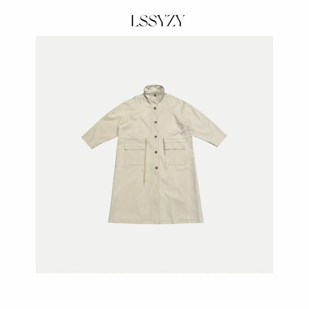 小众设计师款气质春季简约中长款风衣87692#