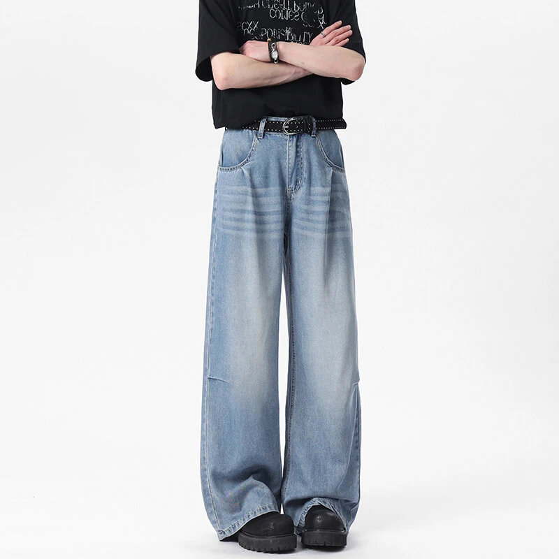 【ONEARTS牛仔裤】冰丝软牛仔裤男夏季薄款透气渐变水洗垂感休闲裤