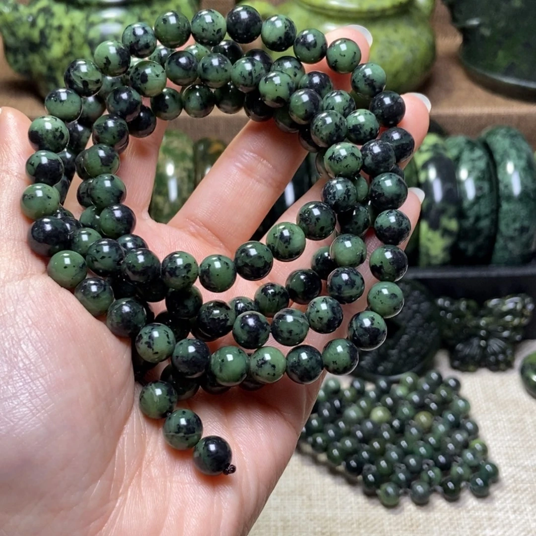 蛇纹石玉未镶嵌药王石项链卡8