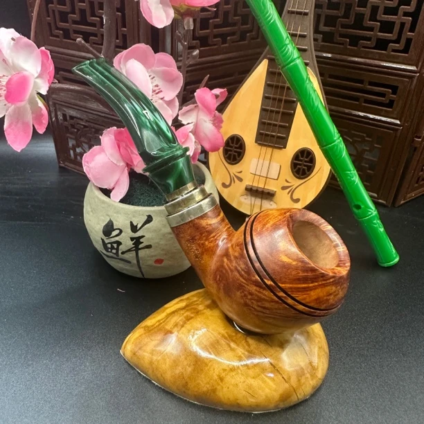 意大利-雷纳多-三银套圈牛头-石楠木手工烟斗