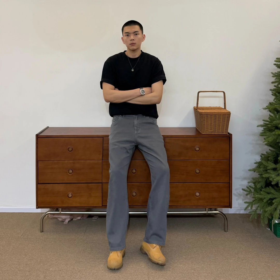 tillthedawn美式水洗高弹纯白色夏季牛仔百搭男休闲显高直筒裤