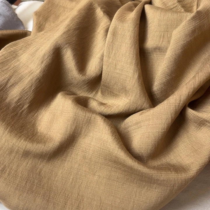 棉混纺卡其色麻棉3米