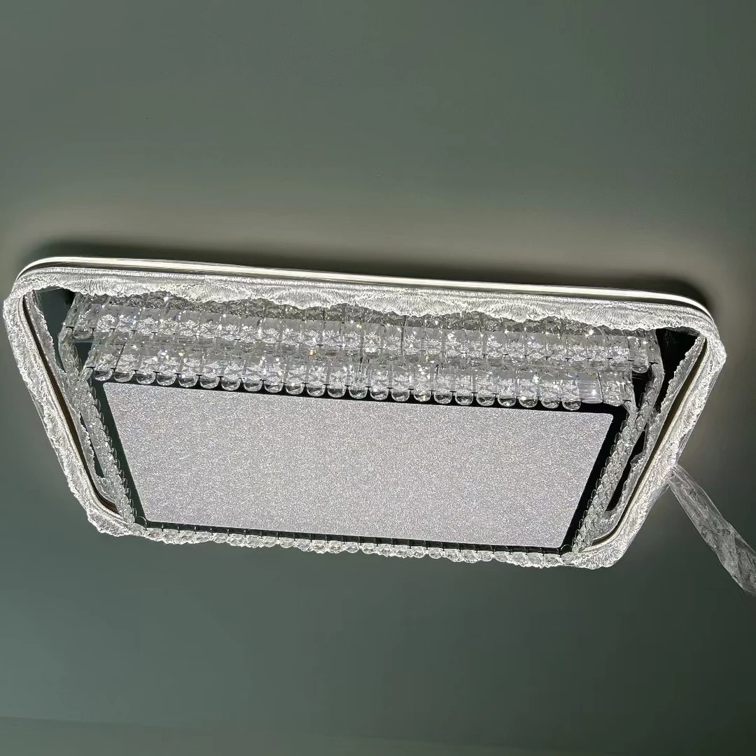 轻奢两层设计亚克力水晶长方形大客厅灯家用大厅大气简约