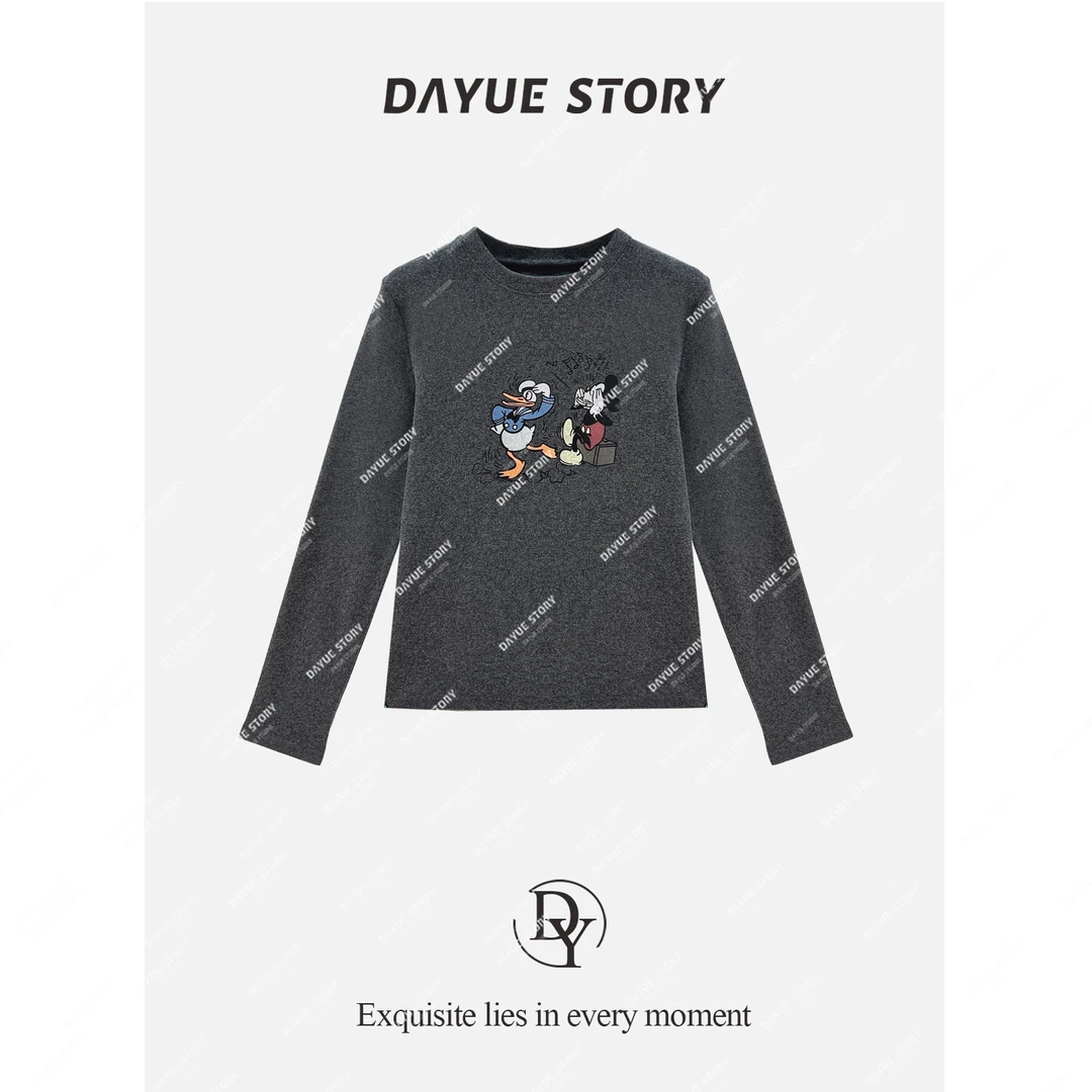DAYUE【米奇唐老鸭】人手入~怒推加强版！秋冬具百搭显瘦圆领长袖T恤