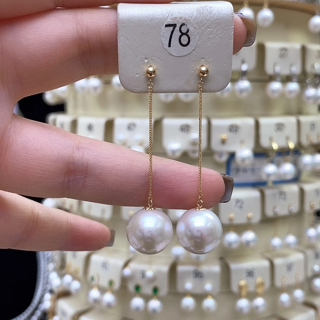 耳饰淡水珍珠18K金镶嵌