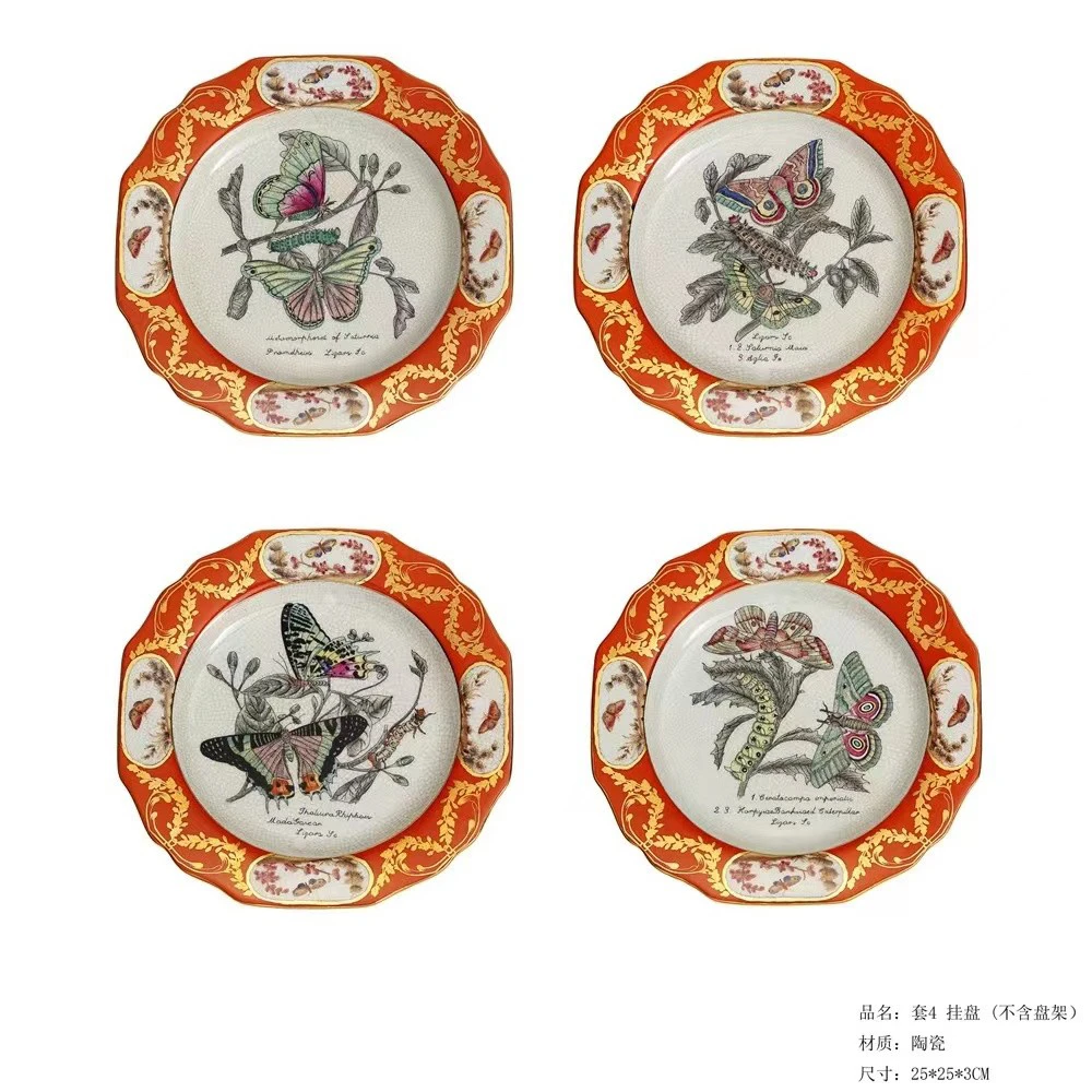 【本尼家】M66欧式高档彩绘陶瓷装饰圆形挂盘赏盘玄关艺术壁饰摆件