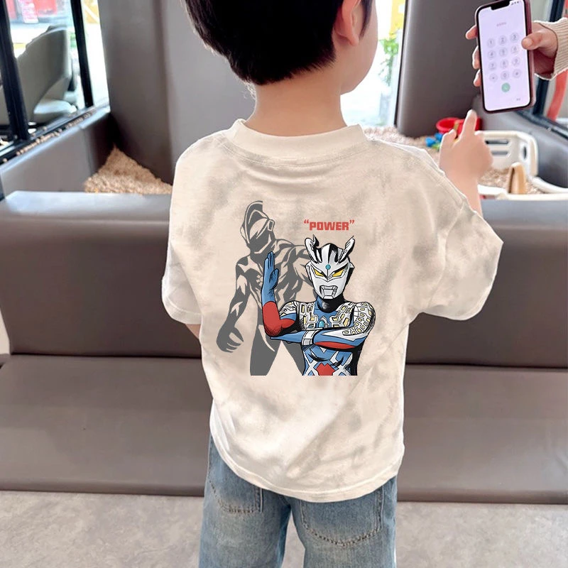 爆款赛罗贝利亚奥特曼衣服夏季100%纯棉男童t恤短袖痞帅洋气半袖