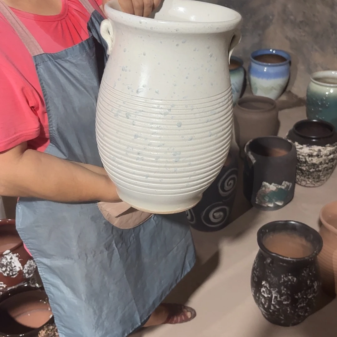 紫砂花盆口21高33