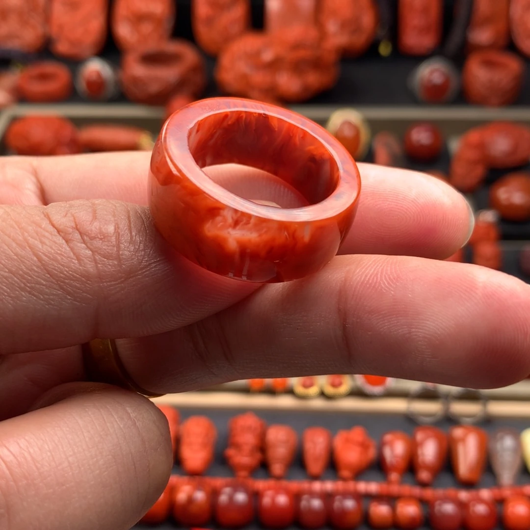 南红玛瑙戒圈21+未镶嵌