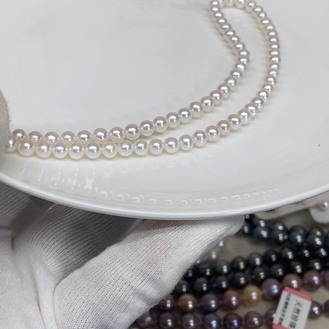 淡水珍珠颈饰银S925镶嵌4-5毫米
