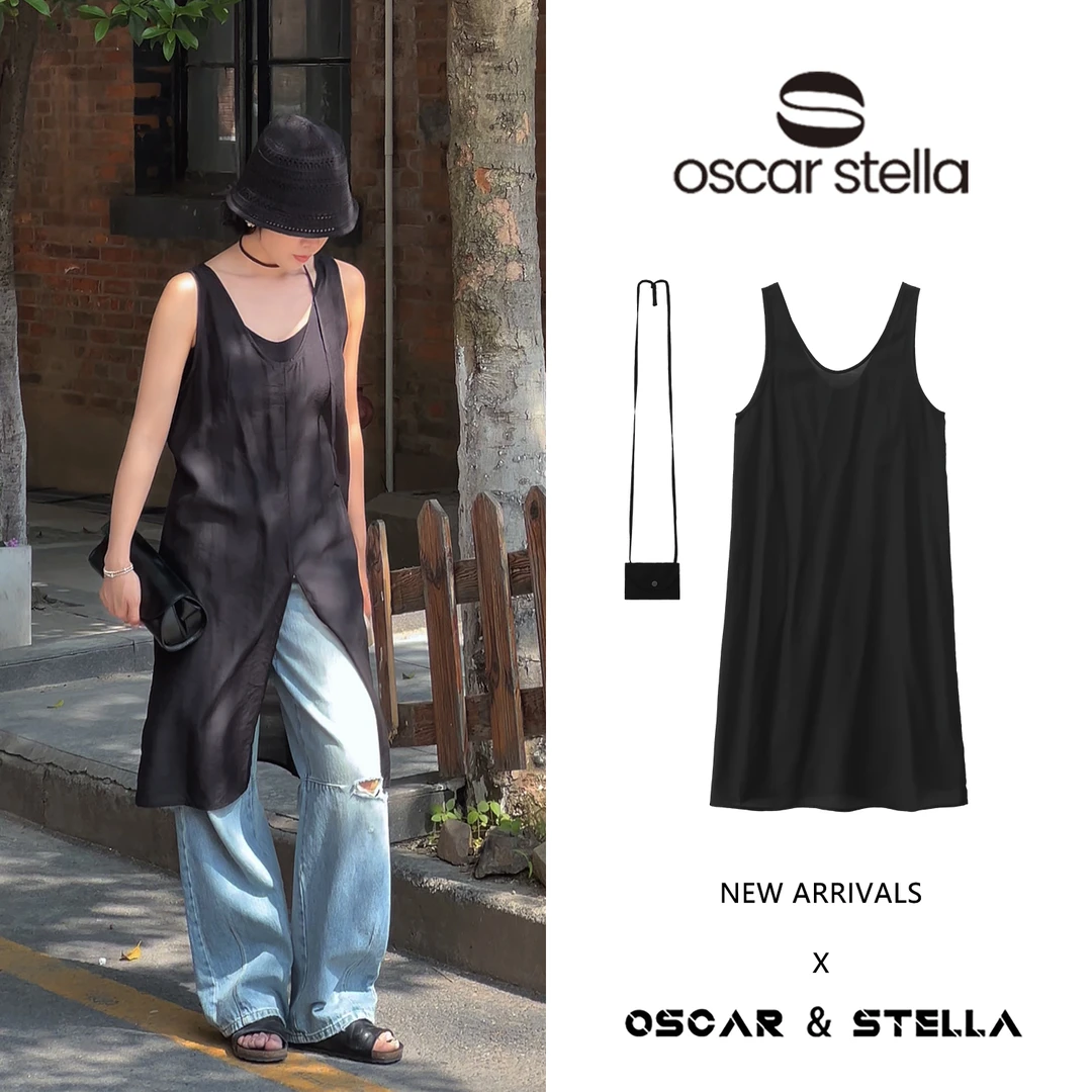 OSCAR&STELLA设计感舒适百搭显瘦中长小包装饰连衣裙273-H5013