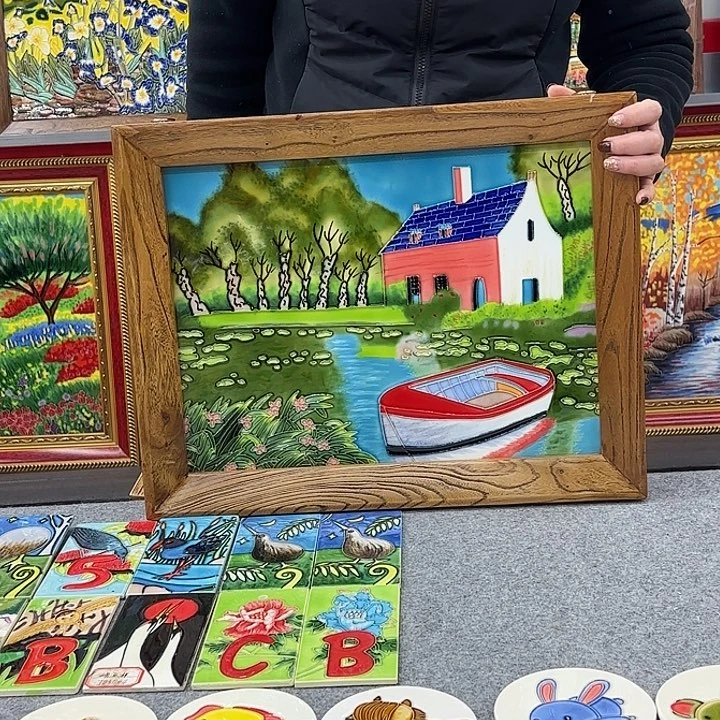 懒***人瓷板画瓷板画30/40挂画