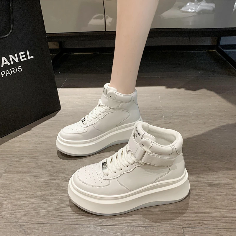 厚底高帮小白鞋女2025新款秋季百搭休闲运动鞋网红ins潮学生板鞋