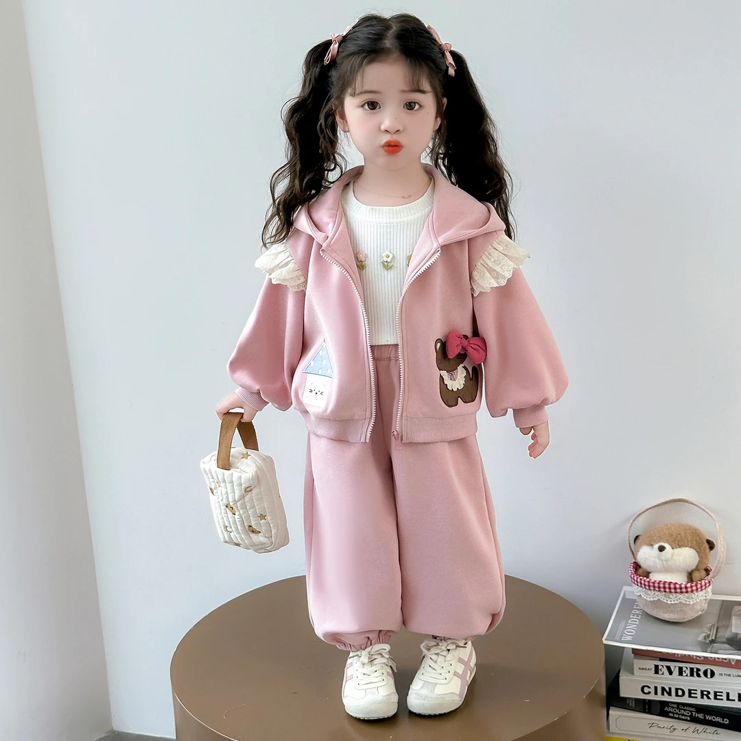 女童套装春秋款2025新款儿童洋气时髦女宝宝秋季卫衣两件套童装潮