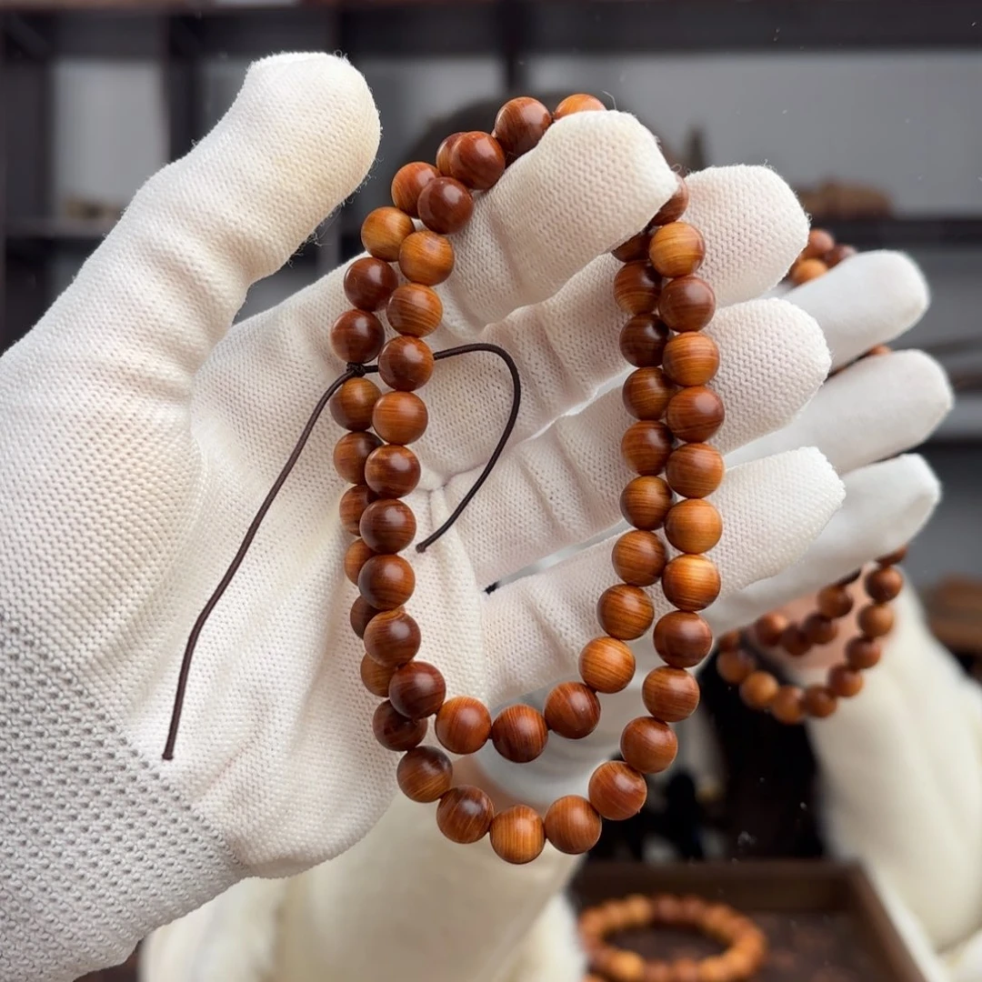 手串/手链柏木（崖柏） 红黑油玉化透光0.8泥膏香料药香17.5