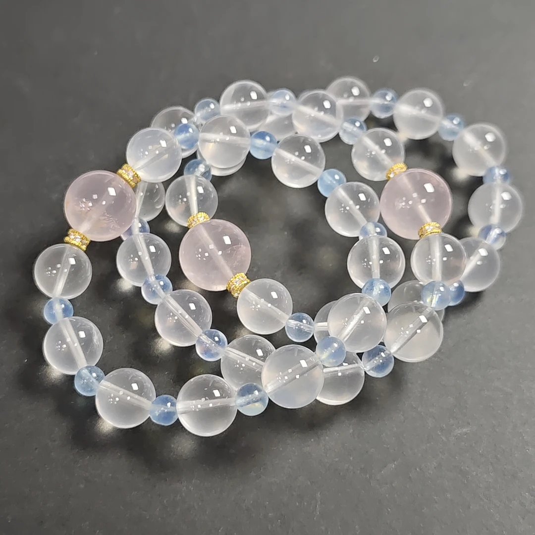 【书记甄选】原创奶白晶单圈手链 多样性发一件 约10mm 7505CT