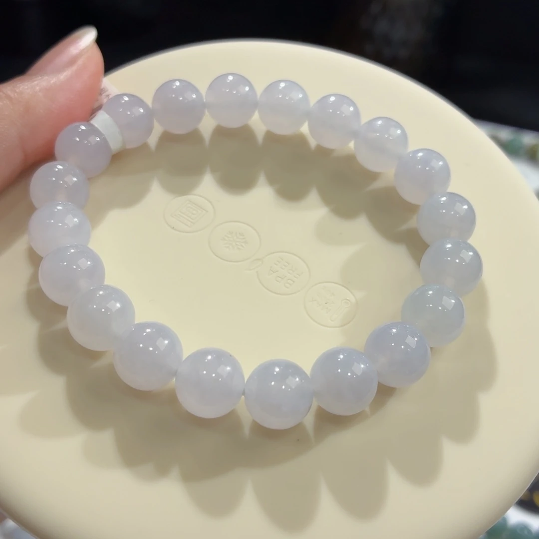 未镶嵌手链翡翠冰胶浅紫卡9.8