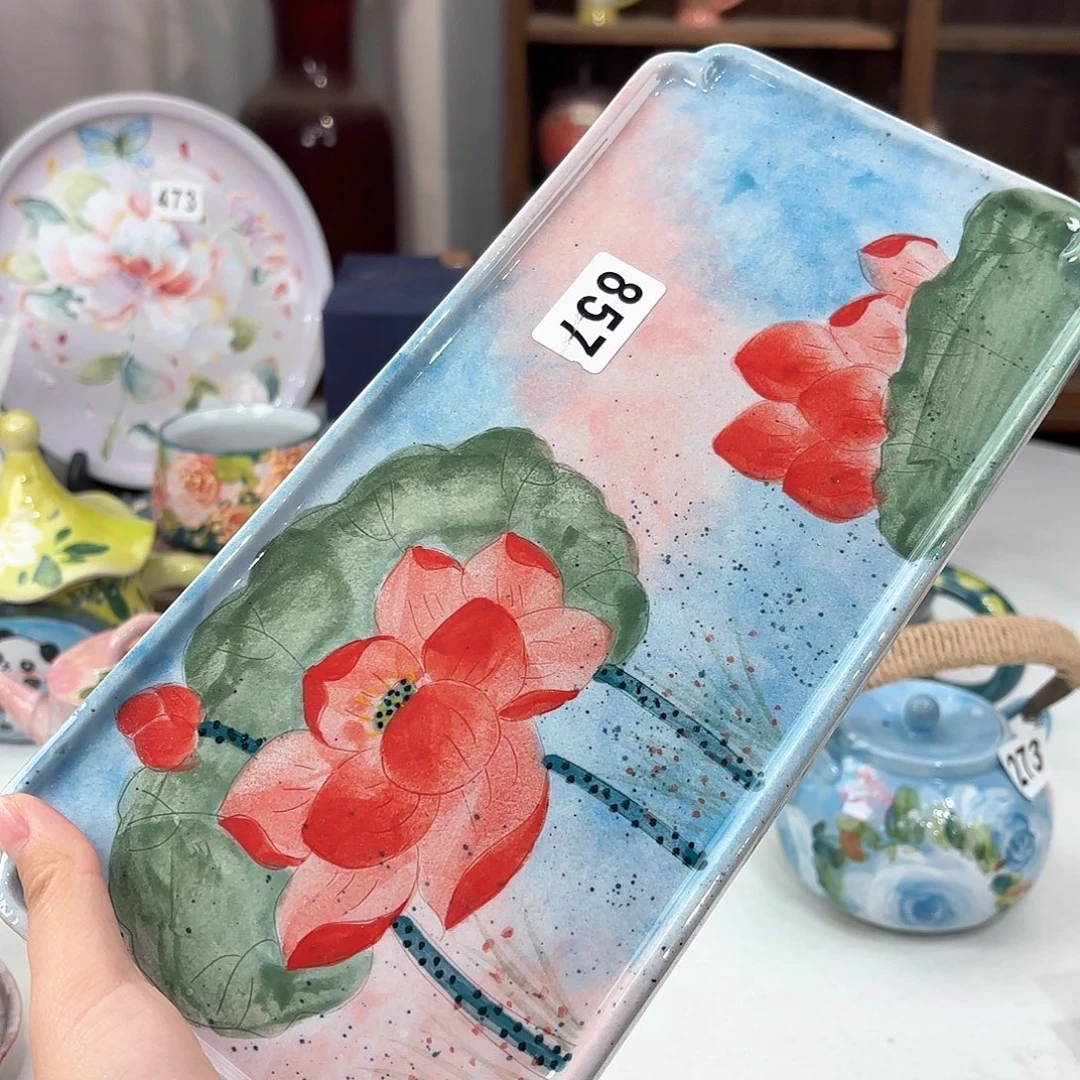 景德镇手绘高温釉下彩陶瓷茶具