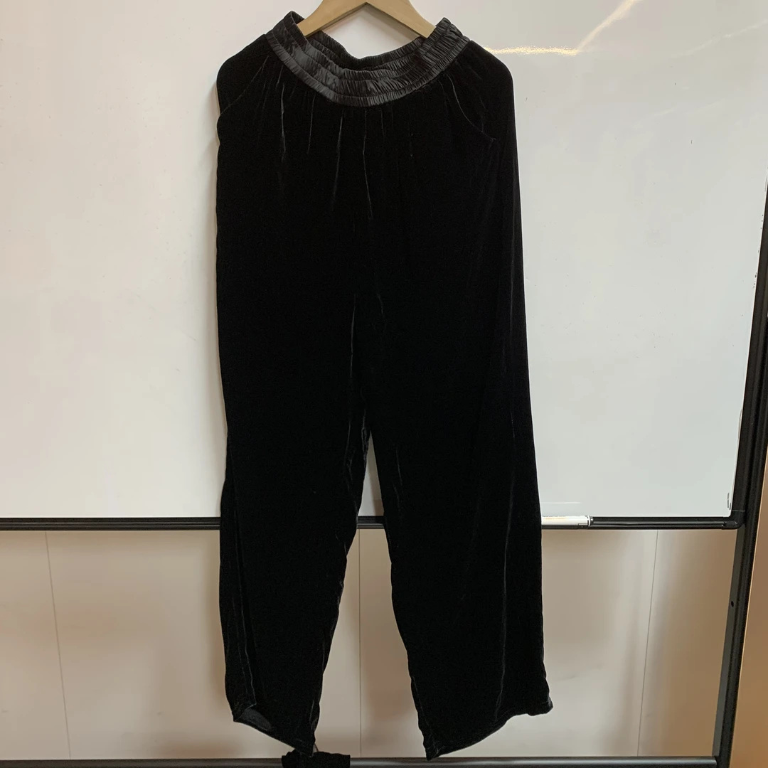 100桑蚕丝真丝丝绒长裤E481